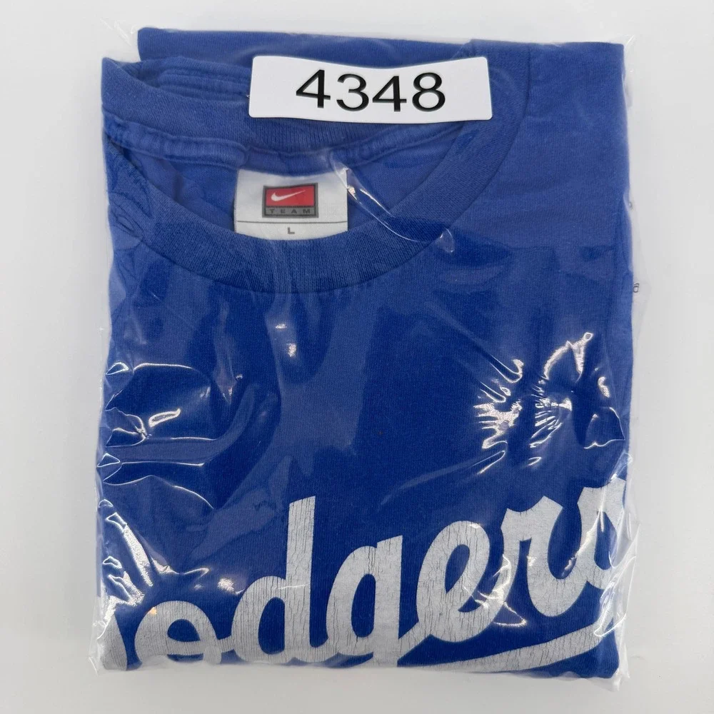 Nike T-Shirt Mens Large Blue LA Dodgers Graphic Short Sleeve MLB Baseball Tee